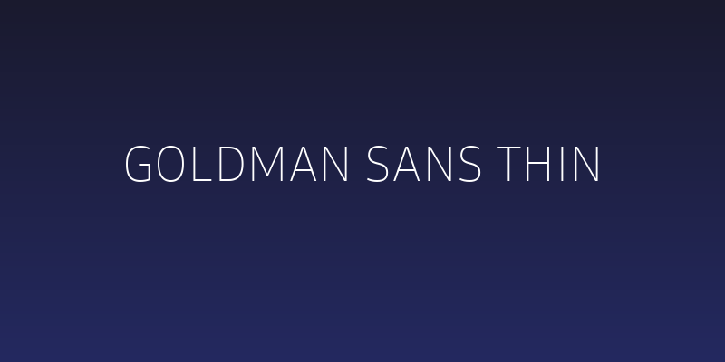 Goldman Sans Thin Social Header