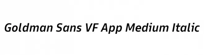 Goldman Sans VF App Medium Italic  Fuentes Gratis Descargar