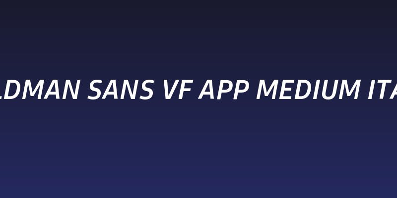 Goldman Sans VF App Medium Italic Social Header