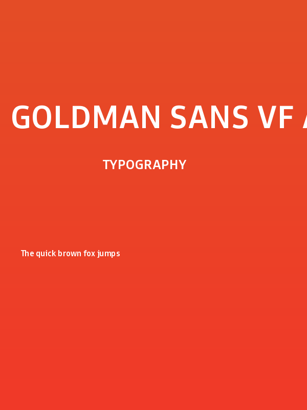 Goldman Sans VF App Medium Poster
