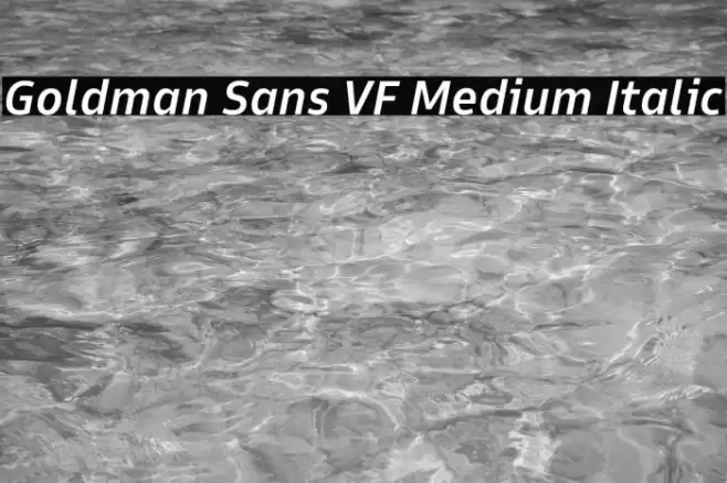 Goldman Sans VF Medium Italic Font examples