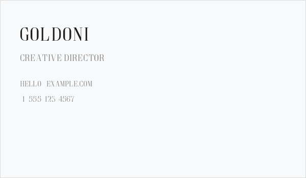 Goldoni Business Card