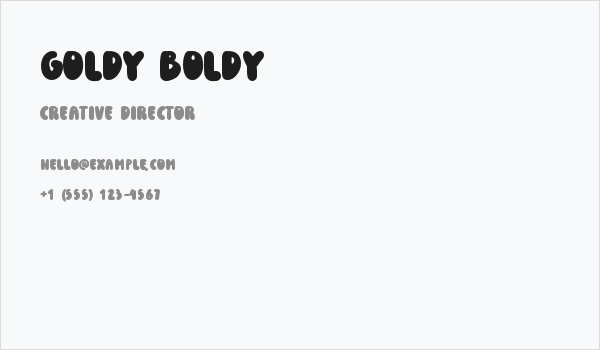 Goldy Boldy Business Card