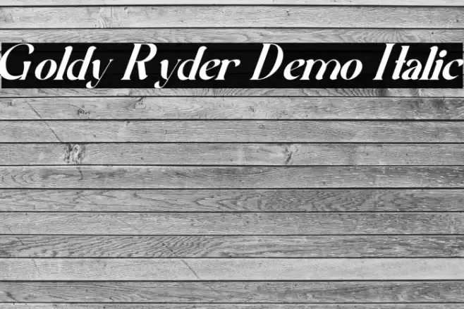 Goldy Ryder Demo Italic Font examples