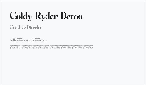Goldy Ryder Demo Business Card