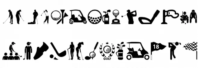 Golf Icons Шрифта ВЕРХНИЙ
