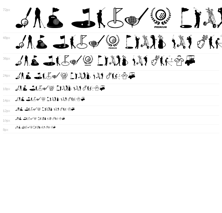 Golf Icons Waterfall