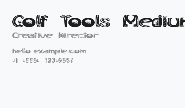 Golf Tools Medium Business Card