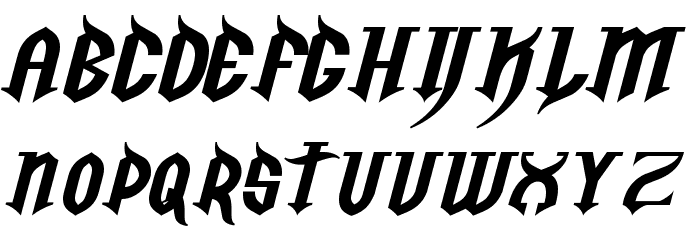 Golgotha Oblique E. Font UPPERCASE
