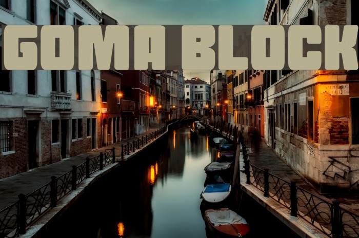 Goma Block Font examples