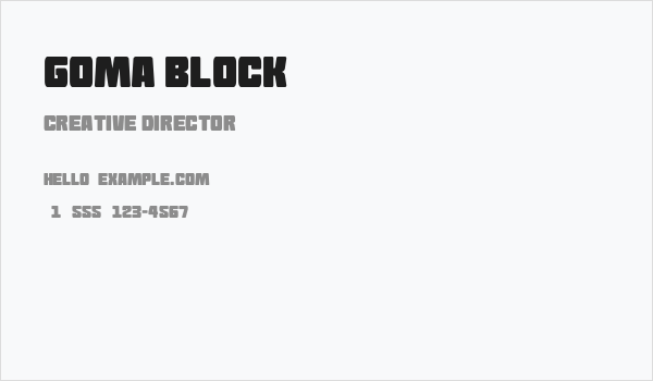 Goma Block Business Card