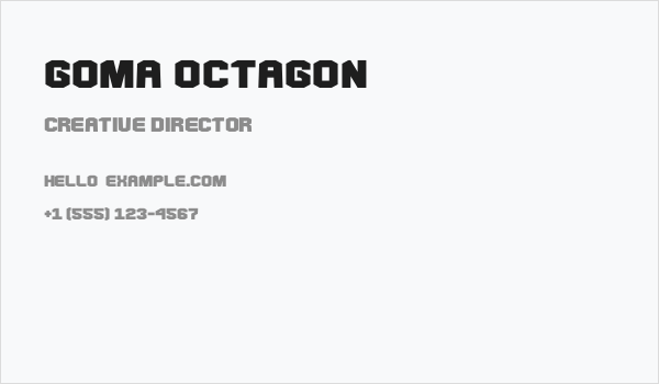 Goma Octagon Business Card