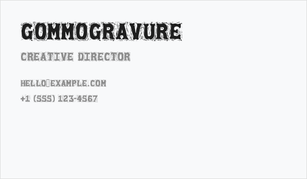 Gommogravure Business Card