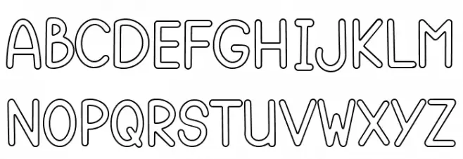 Gomuno Outline Font Litere mari