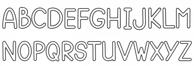 Gomuno Outline Font LOWERCASE
