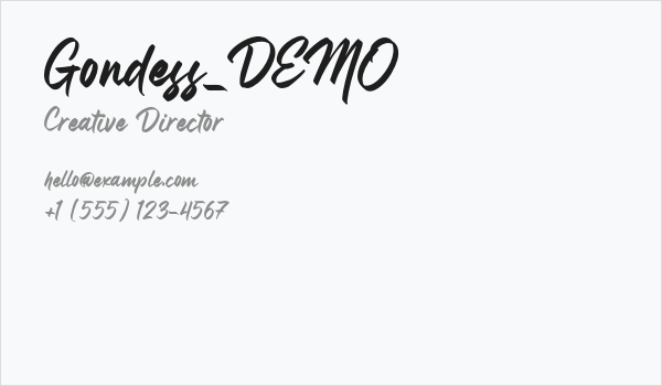 Gondess_DEMO Business Card