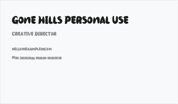 Gone Hills Personal Use Business Card