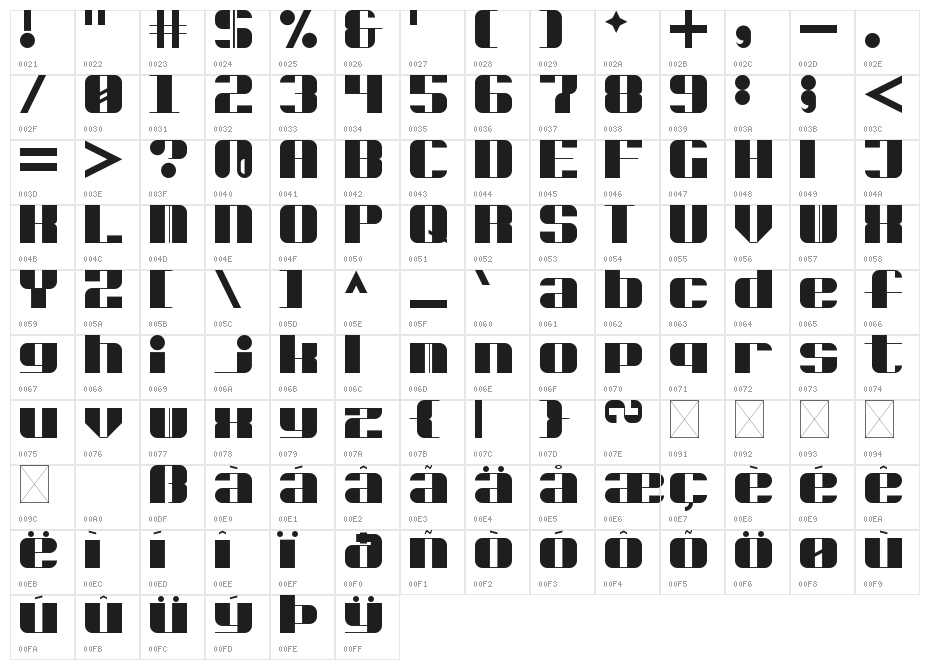 Gongclonker Semibold Regular Character Map