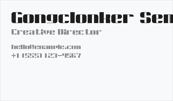 Gongclonker Semibold Regular Business Card