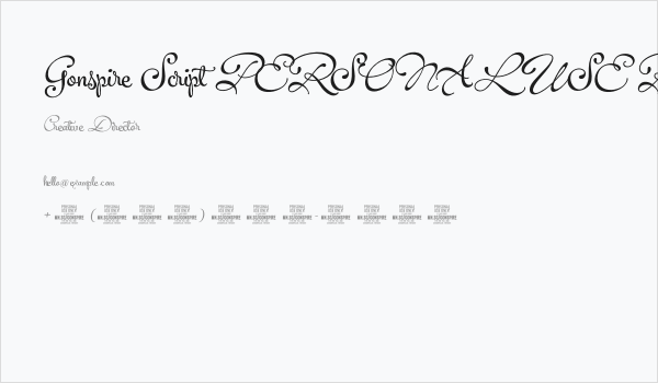 Gonspire Script PERSONAL USE Regular Business Card