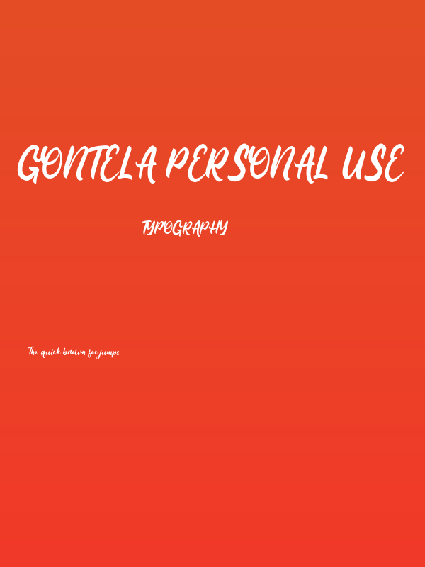 Gontela Personal Use Poster