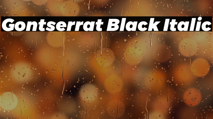 Gontserrat Black Italic Example 3