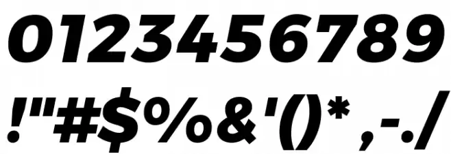 Gontserrat ExtraBold Italic Font OTHER CHARS