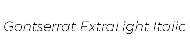 Gontserrat ExtraLight Italic  Frei Schriftart Herunterladen