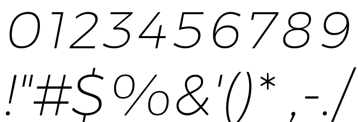 Gontserrat ExtraLight Italic Font OTHER CHARS