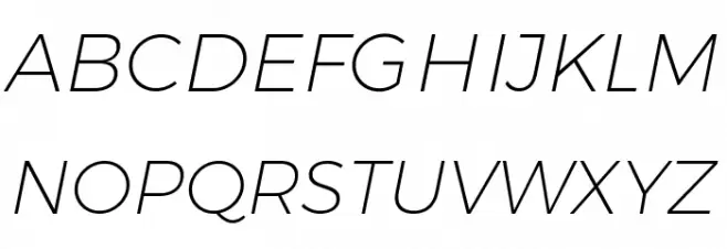 Gontserrat ExtraLight Italic Schriftart Groß