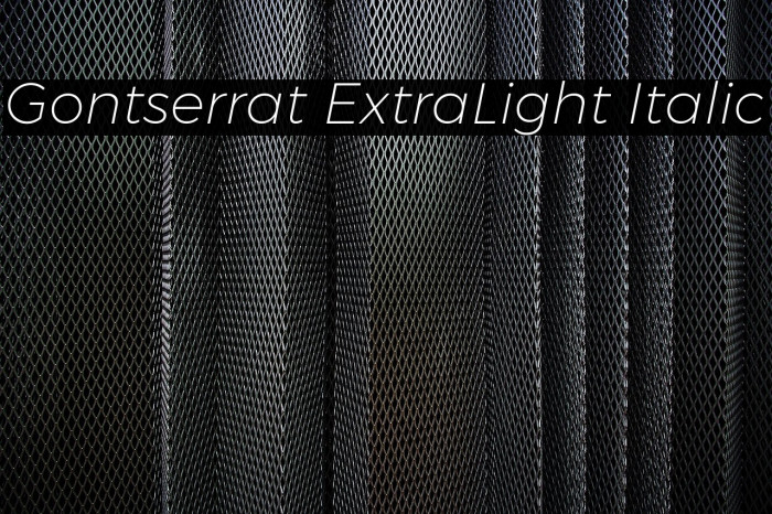 Gontserrat ExtraLight Italic Example 1