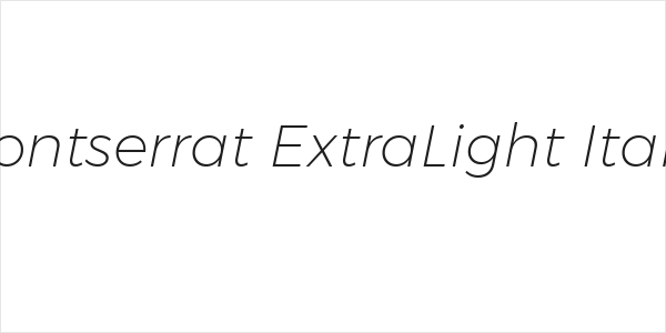 Gontserrat ExtraLight Italic Logo