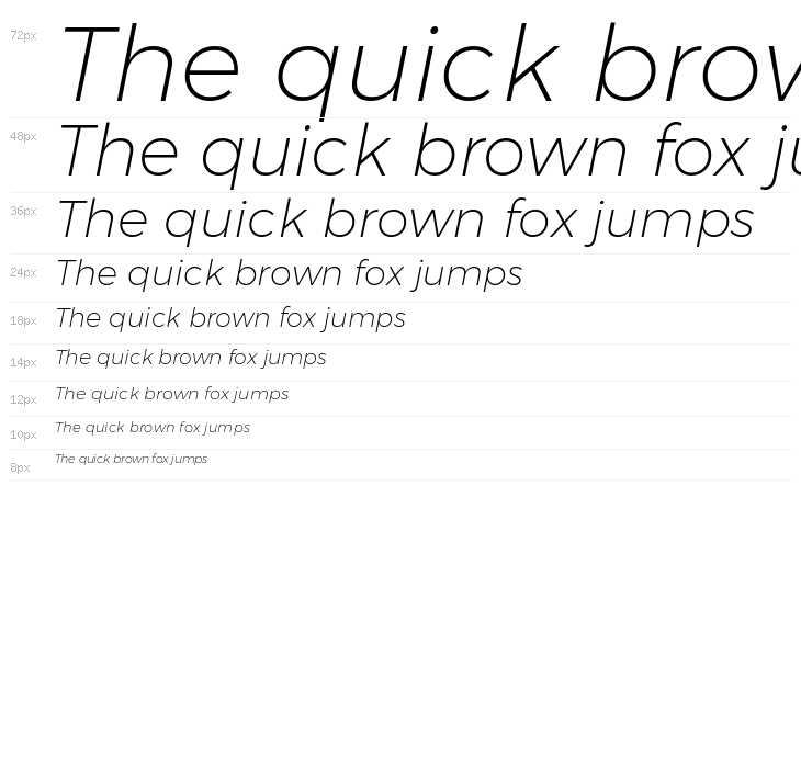 Gontserrat ExtraLight Italic Waterfall