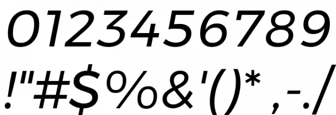 Gontserrat Italic Font OTHER CHARS