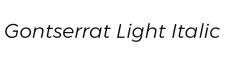 Gontserrat Light Italic  font caratteri gratis