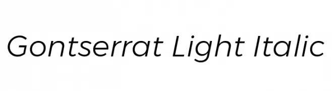 Gontserrat Light Italic  Frei Schriftart Herunterladen