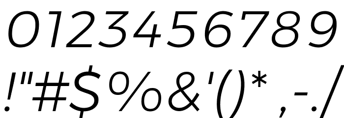 Gontserrat Light Italic Font OTHER CHARS