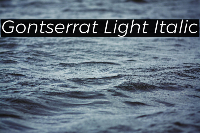 Gontserrat Light Italic Example 1