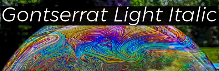 Gontserrat Light Italic Example 3