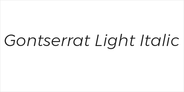 Gontserrat Light Italic Logo