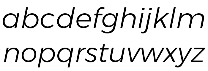 Gontserrat Light Italic Font LOWERCASE