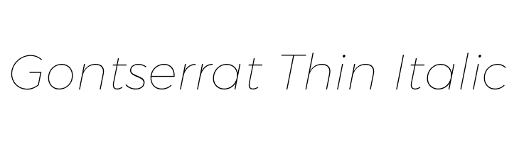 Gontserrat Thin Italic  font caratteri gratis