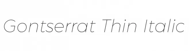Gontserrat Thin Italic  Frei Schriftart Herunterladen
