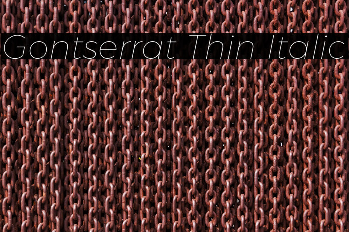 Gontserrat Thin Italic Example 2