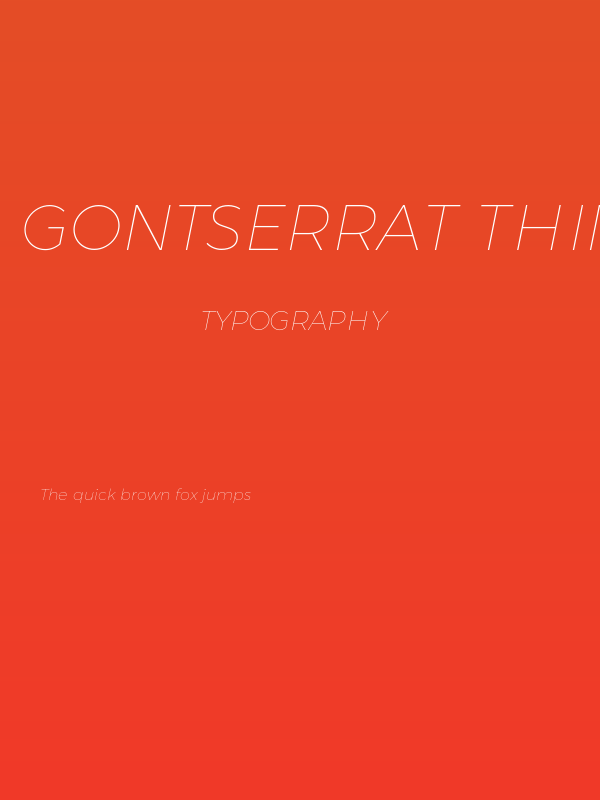 Gontserrat Thin Italic Poster