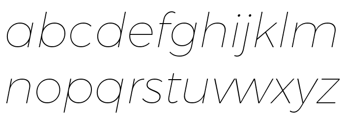 Gontserrat Thin Italic Font LOWERCASE