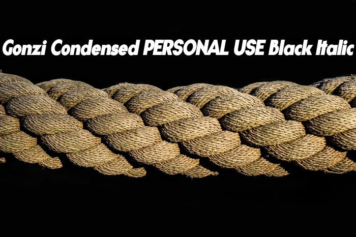 Gonzi Condensed PERSONAL USE Black Italic Example 1