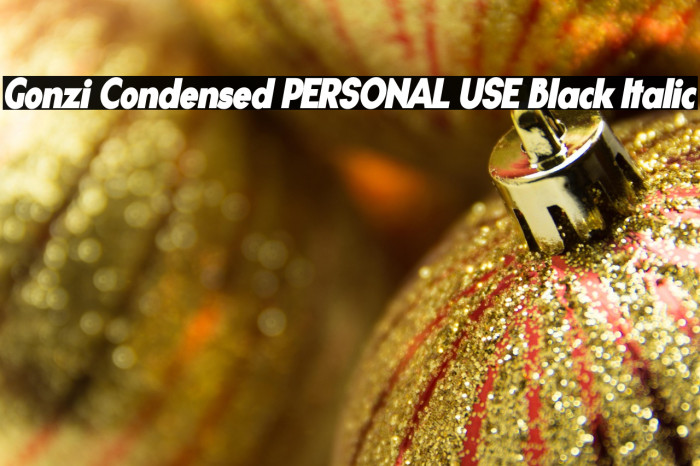 Gonzi Condensed PERSONAL USE Black Italic Example 3