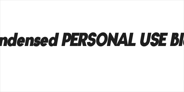 Gonzi Condensed PERSONAL USE Black Italic Logo