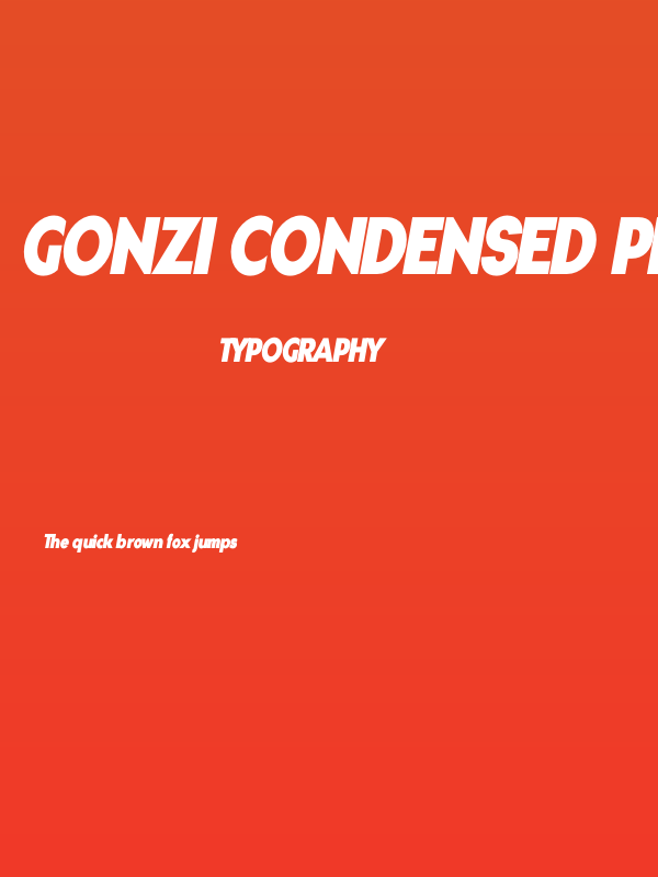 Gonzi Condensed PERSONAL USE Black Italic Poster